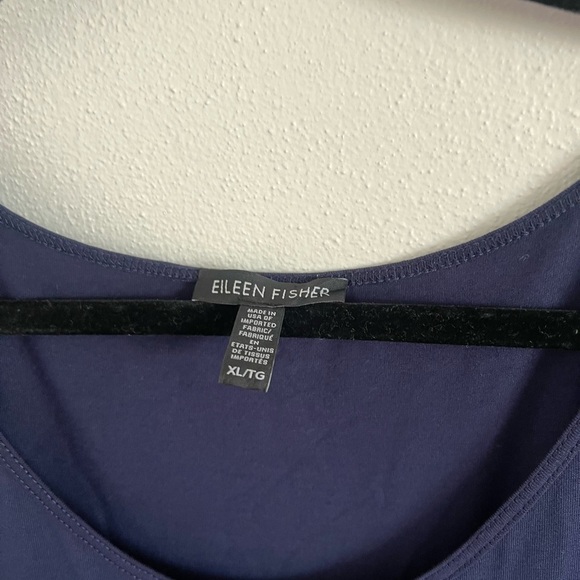 Eileen Fisher Maxi Dress Navy Blue Sleeveless Stretch Travel Viscose size XL - Picture 4 of 5